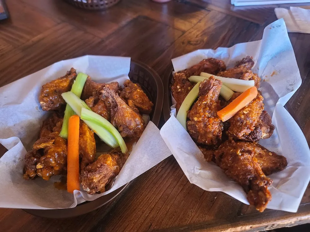 Inferno Wings Left Garlic Chile Right